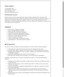 Reference the job description as you're writing your administrative resume and consider how to match your experiences and qualifications with the desired requirements. Financial Administrative Assistant Resume Templates Mpr