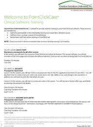 Welcome To Pointclickcare Clinical Software Training Pdf