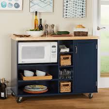 Tms Microwave Kitchen Cart Navy Walmart Com Walmart Com