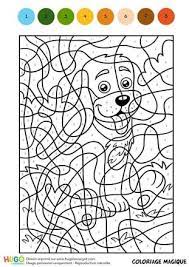 coloriage magique cm1 un petit chien assis stylo plume