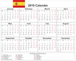 Printable 2019 Spanish Calendar Calendar 2019 Printable Printable Calendar Calendar Printables
