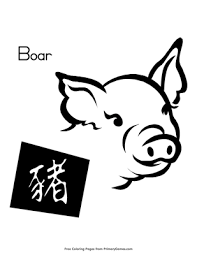 The spruce / wenjia tang take a break and have some fun with this collection of free, printable co. Chinese Zodiac Boar Coloring Page Free Printable Pdf From Primarygames
