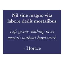 Hard Work Horace Inspirational Quote Postcard Zazzle Com Inspirational Quotes Latin Phrases Work Hard