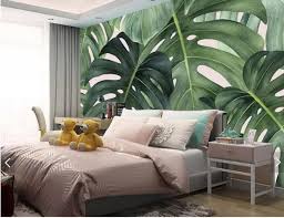 These bedroom wallpaper ideas will elevate your bedroom with character and style. Oil Painting Green Tropical Leaves Wallpaper Wall Mural Etsy Wall Decor Bedroom Leaf Wallpaper Bedroom Wall