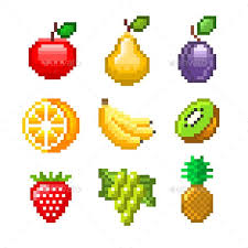 Pixel Fruits For Games Icons Vector Set Pixel Art Food Pixel Art Pixel Art Design