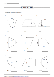 Area Of Trapezoids Integers Type 1 Trapezoid Area Teaching Geometry Trapezoid