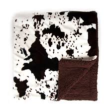 Cowhide, cow skin print pattern fleece blanket. Cowhide Print And Sherpa Plush Throw Blanket Brown Walmart Com Walmart Com