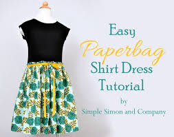 Easy Paperbag Shirt Dress Tutorial Simple Simon And Company Shirt Dress Tutorials Dress Tutorials Easy Girls Dress