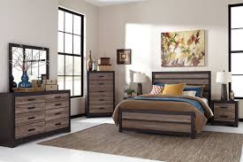 Investing in one of our affordable bedroom sets gives you the perfect contemporary look you've always dreamed of, without any of the hassle that comes with trying to find individual pieces of furniture to match. Harlinton Warm Gray Charcoal 8 Pc Dresser Mirror Chest Queen Panel Bed 2 Nightstands Comfort Center Furniture And Mattresses