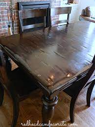 You'll need a rotary sander, router with round over bit, stain, rubber stain brushes and a big box of rags. Diy Refinished Dining Table Top Redhead Can Decorate