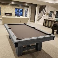 The Silverton 8 Foot Pool Table Rustic Wood Natural Grey Finish In 2020 Pool Table Pool Table Room Modern Pool Table