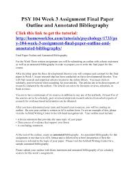 annotated bibliography sample paper