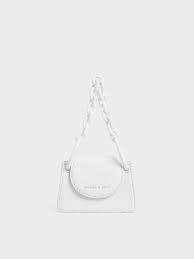 White Chunky Chain Handle Mini Bag Charles Keith Us Tas Aksesoris Produk
