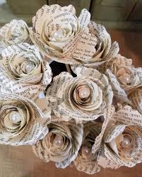 This out of production wb j. 12 Book Page Flowers 1 Dozen Harry Potter Flowers Wedding Etsy