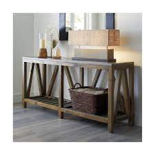 Bluestone coffee table 27¬√sq.x17√h $599 console table 71√wx18√dx32√h $1299 tabletops are constructed of solid bluestone with a light wax finish. Crate Barrel Bluestone Console Table Design Plus Gallery