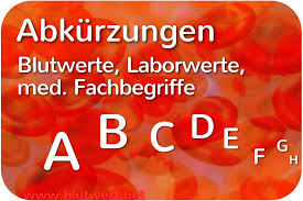 Die darin enthaltenen werte können hinweise auf eine blutarmut (anämie) oder eine gestörte blutbildung liefern. Laborwerte Abkurzungen Medizinische Fachbegriffe Liste