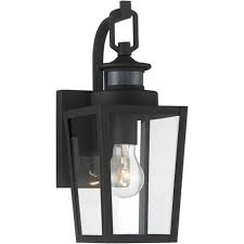 Possini Euro Design Modern Outdoor Wall Light Fixture Textured Black 14 Clear Glass Motion Sensor Exterior House Porch Patio Deck Target
