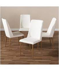 Furniture Chandelle Dining Chair Set Of 4 Reviews Furniture Macy S In 2020 Faux Leather Dining Chairs White Leather Dining Chairs White Dining Chairs