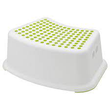 Forsiktig Children S Stool White Green Ikea Have a seat—yep, even in the bathroom.