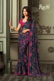 ruchi jasmine printed georgette regular wear sarees collection at wholesale rate fancy sarees party wear fancy sarees floral print sarees