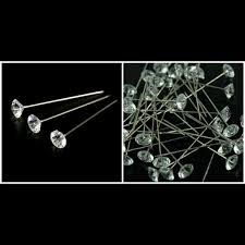 Diamante pins clear diamond shape head pin acrylic multi color florist wedding. Clear Diamante Pins Buttonholes Weddings Bouquets Assorted Sizes Ml Diamonte Designs