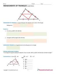 5 1 Guided Notes Se Midsegments Of Triangles Geometrycoach Com