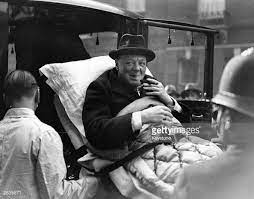 Winston Churchill Being Carried Into His London Home On A Stretcher Winston Churchill Photos Winston Churchill Winston Churchill Quotes