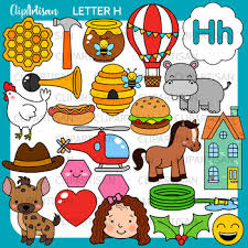 Letter h words and pictures printable cards: Alphabet Clip Art Letter H Words By Clipartisan Tpt