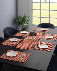 Homecrown 6 seater waterproof dining table cover transparent pvc plastic cover with embroidered silver white lace border size 90 x 60 inches clear color. Buy Red Table Covers Runners Slipcovers For Home Kitchen By Saral Home Online Ajio Com