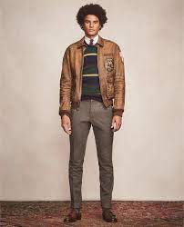 Ralph Lauren Leather Bomber Jacket Preppy Mens Fashion Ralph Lauren Menswear Leather Jacket Men