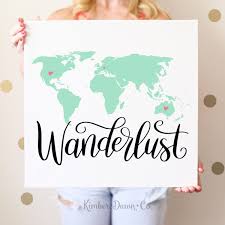 Download an svg cut file to use with your cricut or similar cutting machine. Hand Lettered Wanderlust World Map Free Svg Cut File