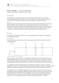 Pdf Covid 19 Rapid Test Blue Paper