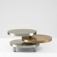 Maria Pergay Triple Tiered Table France 1968 Stainless Steel Copper 23 5 Dia X 12 75 H Inches Literature Maria Per Table Coffe Table Coffee Table