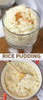 Classic Rice Pudding With A Creamy And Sweet Texture Topped With A Sprinkle Of Cinnamon Like Mom Used To Rice Pudding Recipe Easy Rice Pudding Pudding Recipes