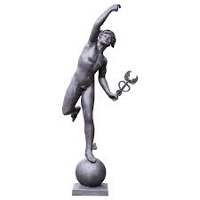 This statue depicts the greek god hermes, the god of good luck, commerce and wealth. Stephen Markham Contemporary English Lead Hermes Mercury Statue For Sale At 1stdibs