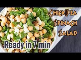 The Amazing Chickpea Spinach Salad 7 Min Vegetarian Hurry The Food Up Vegetarian Lunch Vegetarian Recipes Spinach Salad