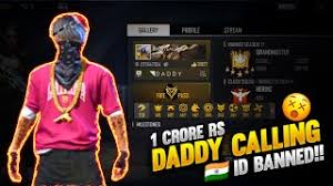 The rising popularity of free fire and the enormous viewership that it enjoys on streaming platforms like youtube has lead to several players taking up professional gaming as a. Daddy Calling Id Banned Highest Level Id Band Free Fire Youtube
