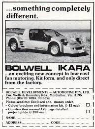 1979 Bolwell Mark Ix Ikara Aussie Original Magazine Advertisement Aussie Australian Cars Magazine Advert
