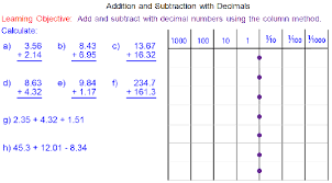 Adding And Subtracting With Decimals Subtraction Adding And Subtracting Decimals