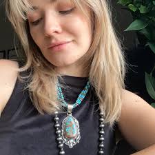 Copper Web Pilot Mountain Apex Museum Pendant Handmade by Navajo Derrick Gordon