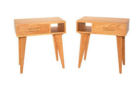 Mid Century Modern Side Table Asymmetric With Drawer Modern Side Table Mid Century Modern Side Table Retro Side Table