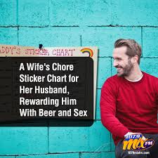A Wifes Chore Sticker Chart For Her Husband Rewarding Him