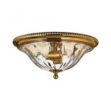 Solid brass flush mount ceiling lights. Shallow Ornate Solid Brass Flush Ceiling Light Optic Ripple Glass