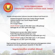 Cukai tanah cukai tanah merupakan satu bentuk cukai yang dikenakan terhadap semua tanah beri milik di malaysia. Pejabat Pengarah Tanah Dan Galian Negeri Kedah Ptgkedah Home Facebook