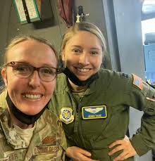 Alumni Air Force swimmers flying the C-17 together! Looking good Colonel  Rachel Metzger (AFA Swim '98) and Captain Jenna Tasic (AFA Swim '16)  💙✈️🇺🇸