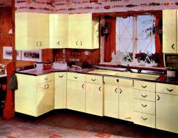 Orange kitchen cabinets — yes! Pink Yellow Kitchens Of The Fifties Click Americana
