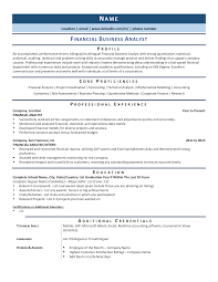 financial business analyst resume
