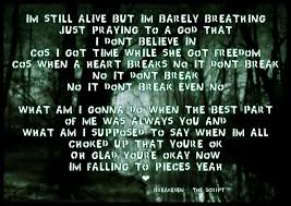Breakeven The Script Me Quotes Broken Heart Song Lyrics