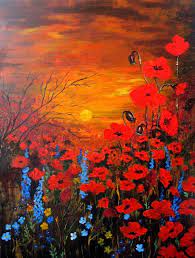 Illustration about colorful field of red poppies at sunset hand made oil painting on canvas. Unavailable Listing On Etsy Poppy Painting Poppy Field Painting Poppy Flower Painting