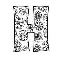 Letter H Alphabet Flowers Svg Jpeg Png Pdf Use With Silhouette Studio And Cricut Design Space C Mandala Coloring Pages Mandala Coloring Coloring Pages
